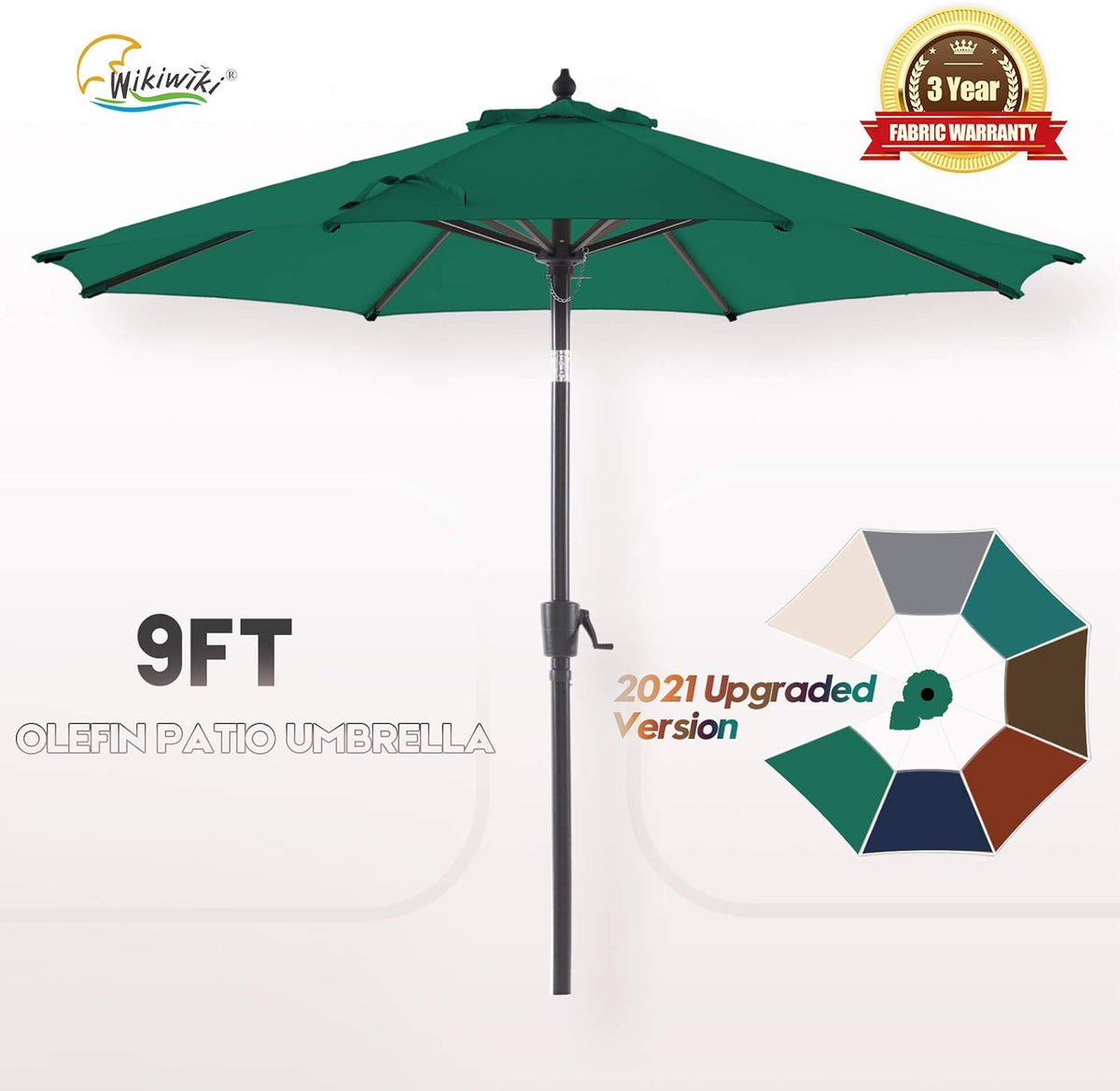 9 FT Olefin Market Umbrella with Push Button Tilt C94138