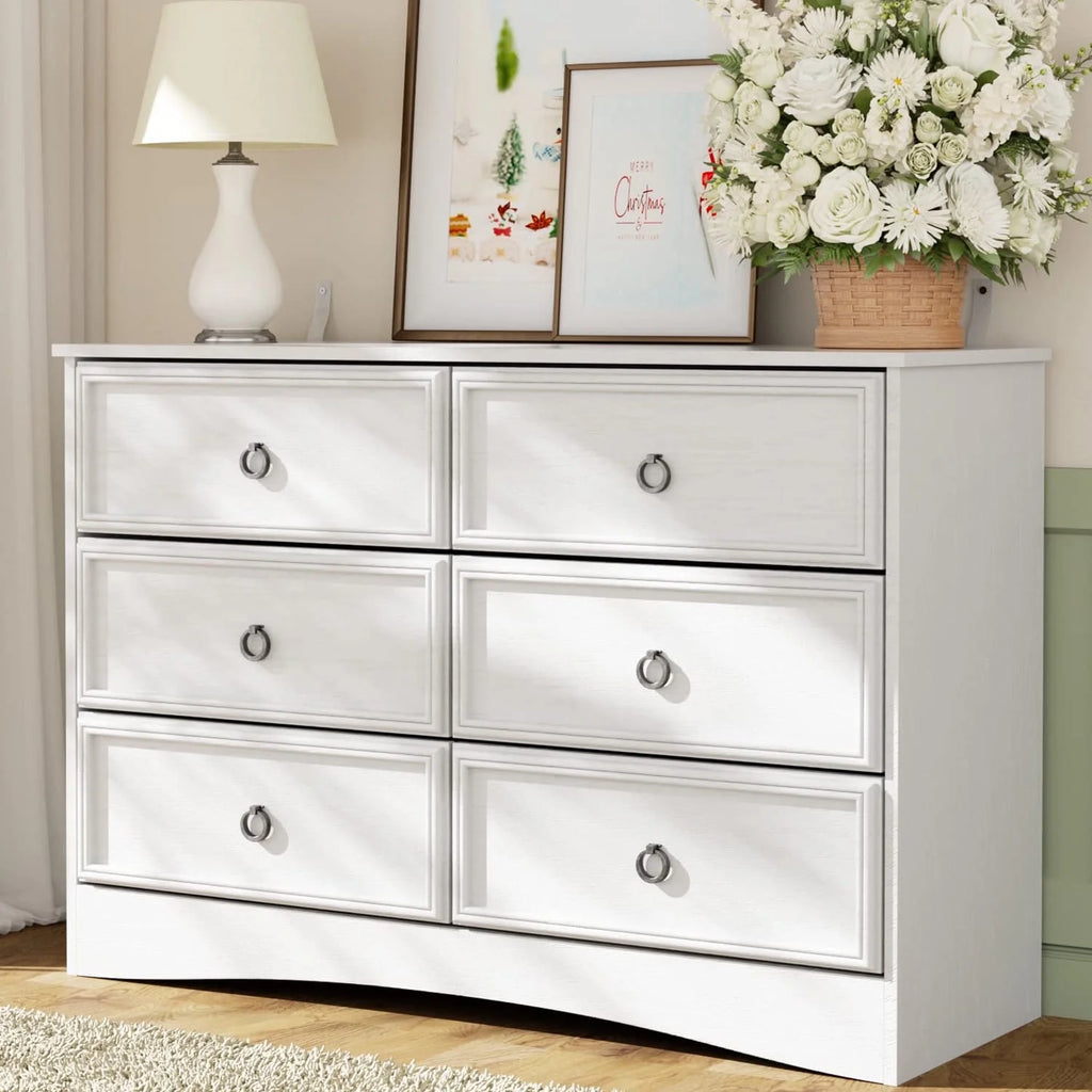 Gray 6 Drawer Wood Dresser X2154