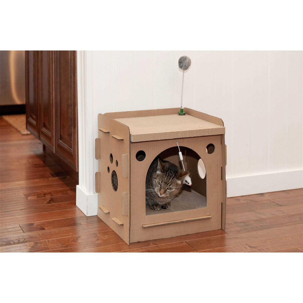 Corrugated Cat Scratcher House with Catnip U38513