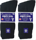 Cotton Crew Length Diabetic Socks 6 Pairs Q858157