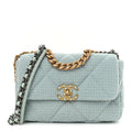 Quilted Tweed Medium Flap Light Green T224