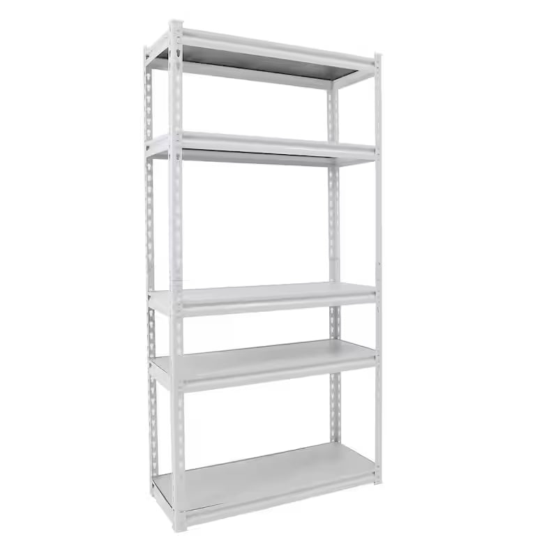White 5-Tier Adjustable Steel Storage Rack K3629