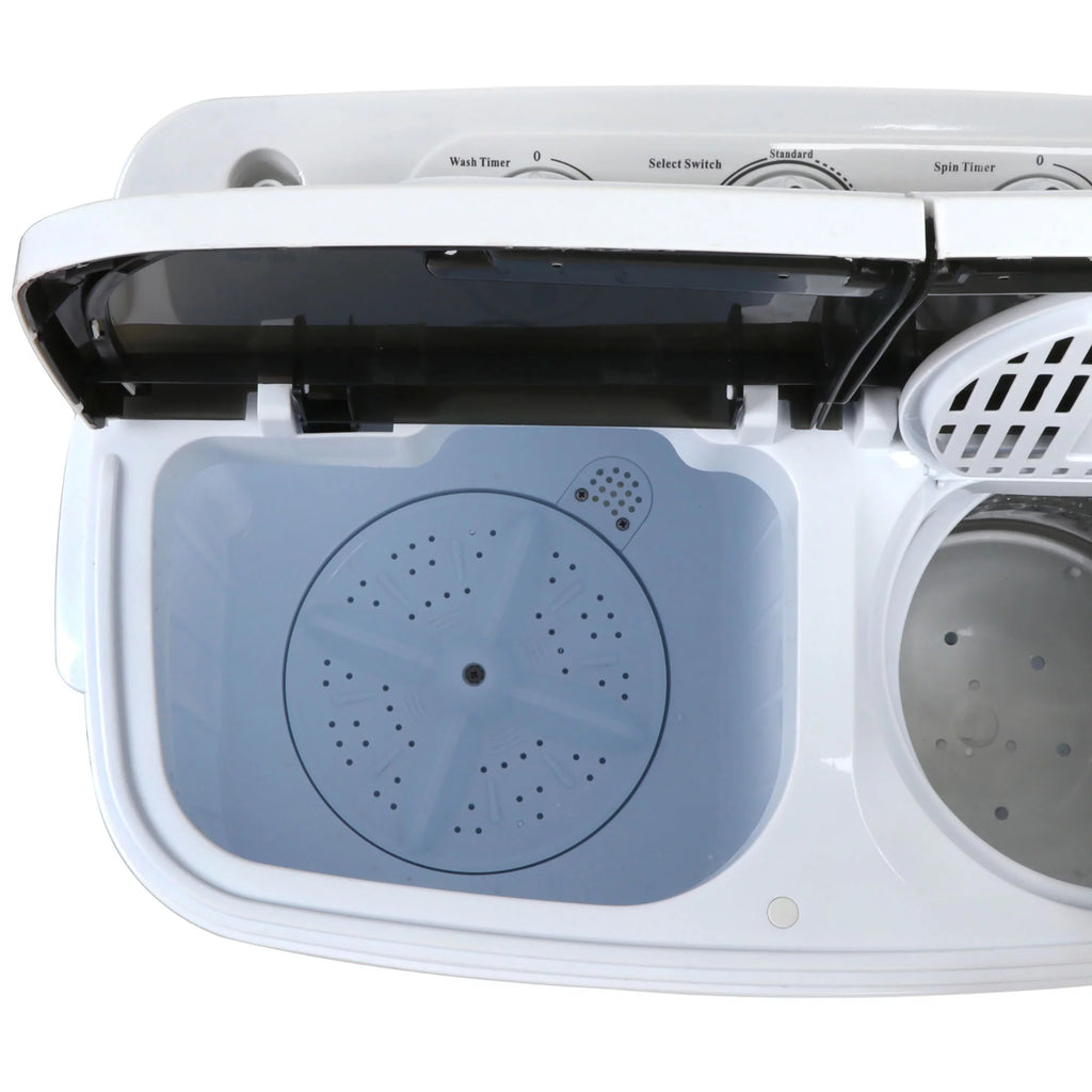 Twin Tub Portable Compact Wash Machine 13lbs Semi-Automatic White D510