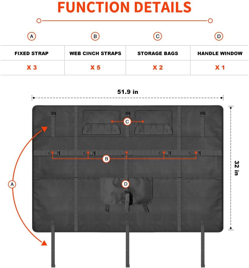 Tailgate Pad for Bikes with Tool Pockets M4470