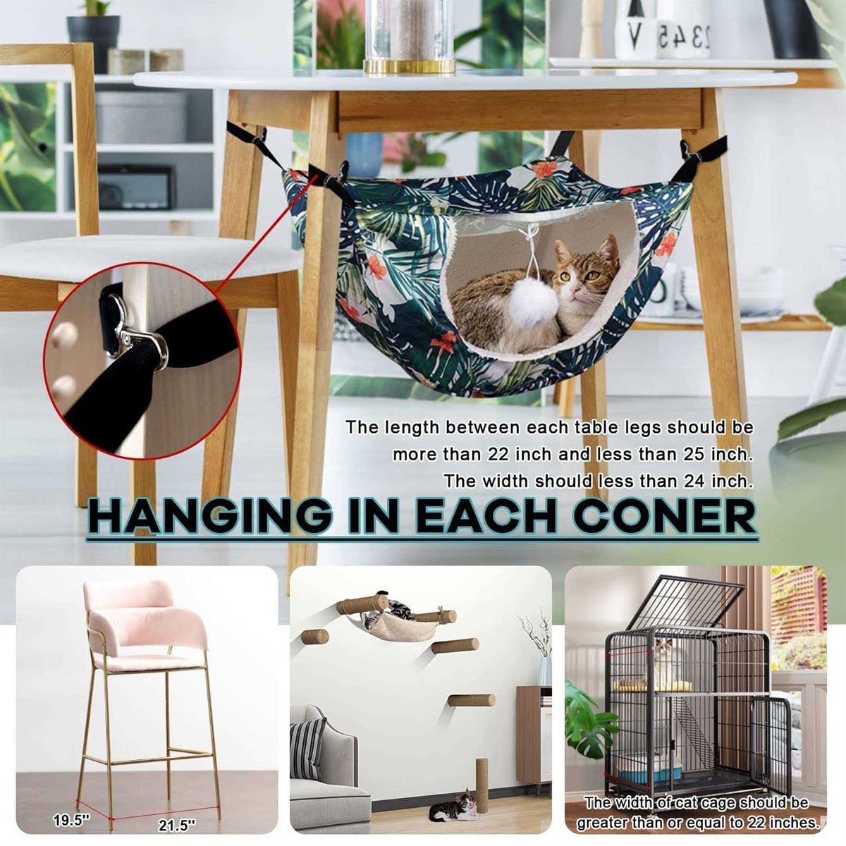 Cat Cage Hammock Double Layer Plush Hanging Pet Bed F9023