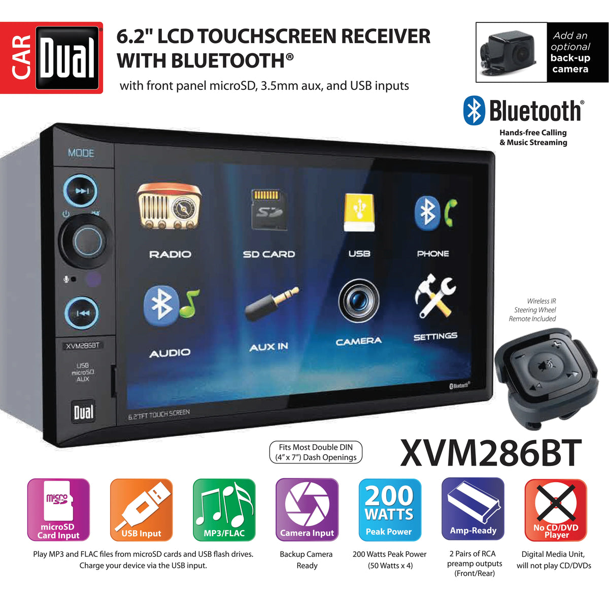 6.2 inch Double DIN Car Stereo M9140