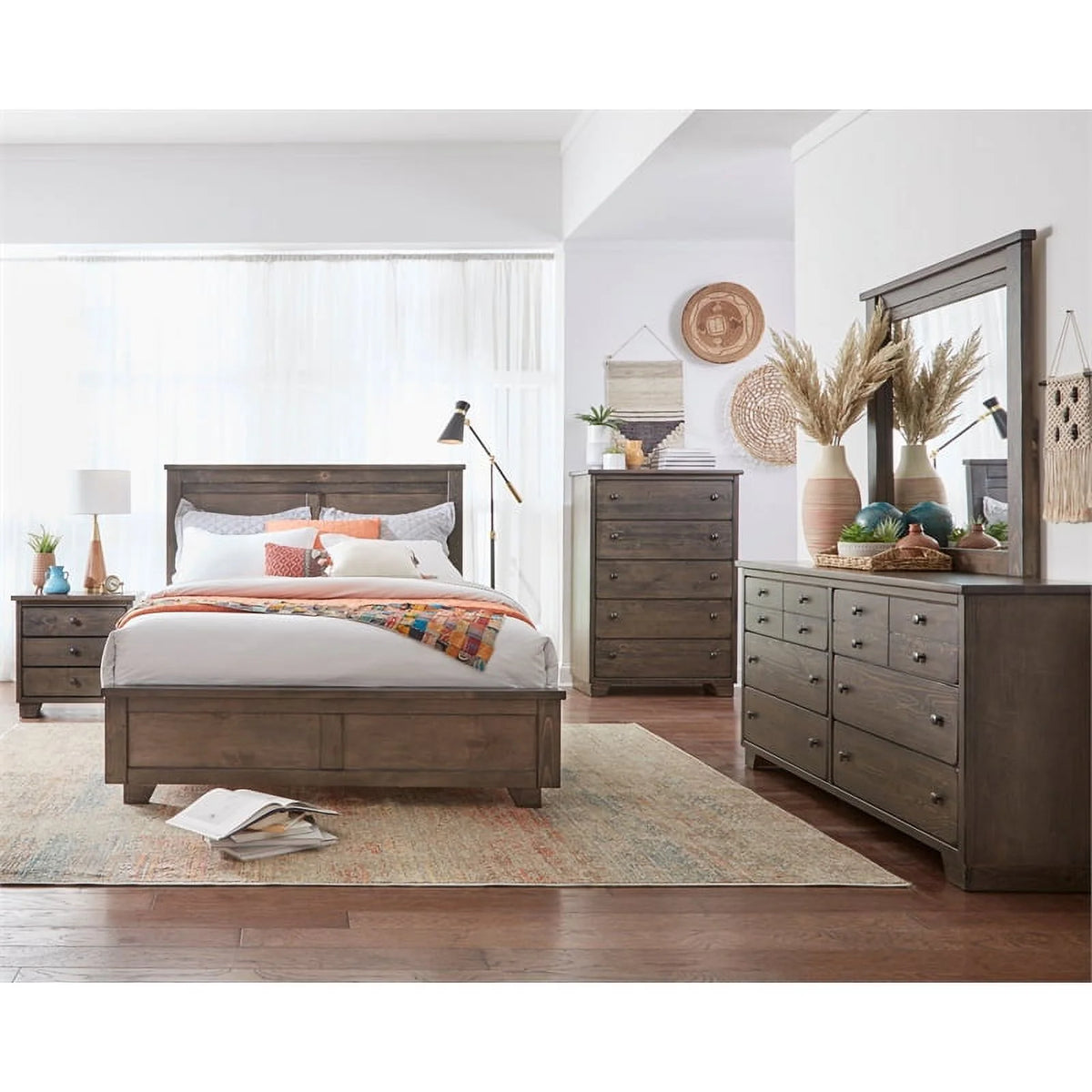 Wood Nightstand In Saddle Brown H24548