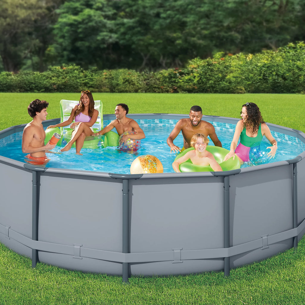 14 ft Round Metal Frame Above Ground Swimming Pool K683