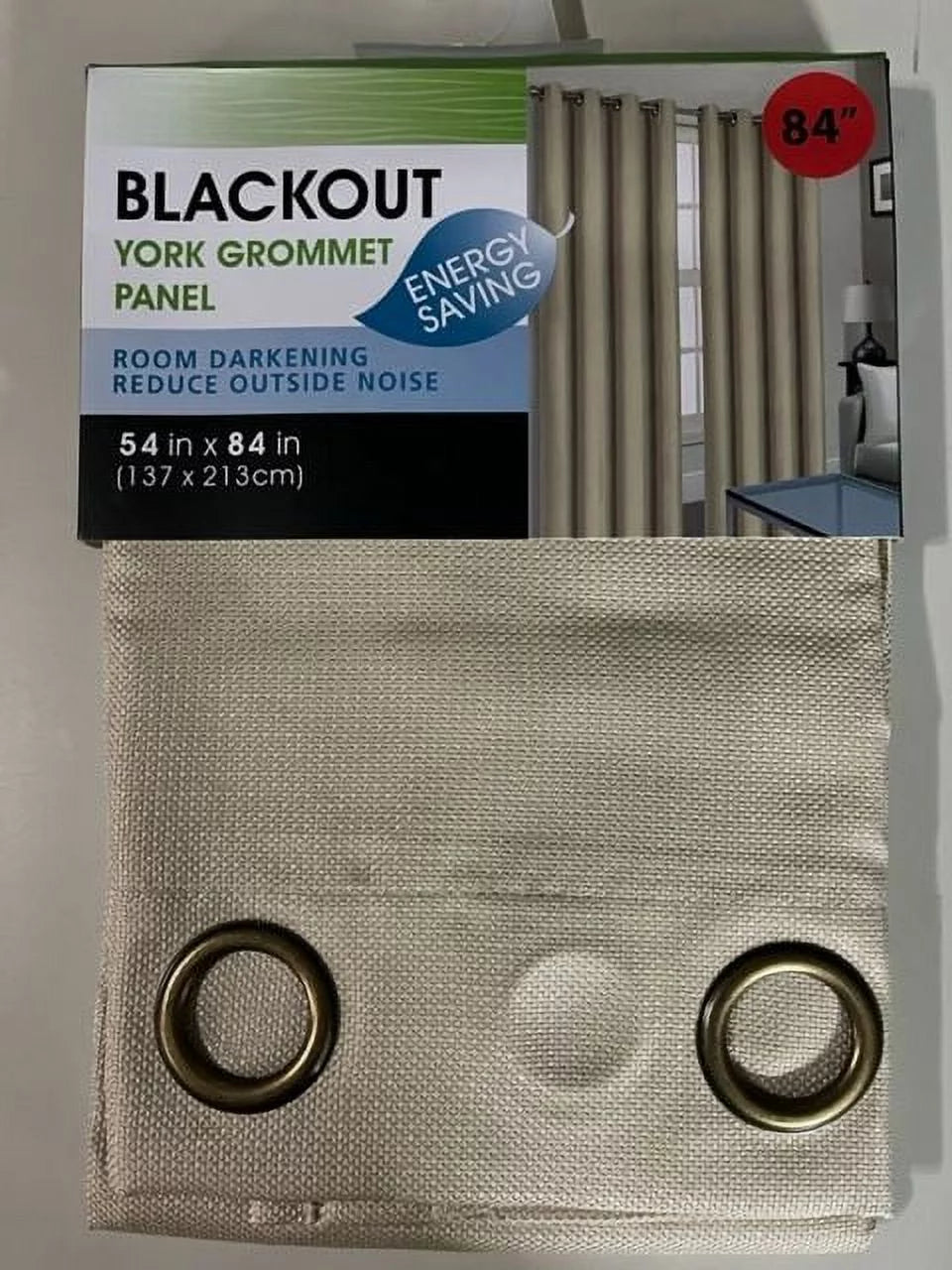 Set of 2 Blackout Thermal Lined Grommet Top Curtain Panels 84 Long B6408