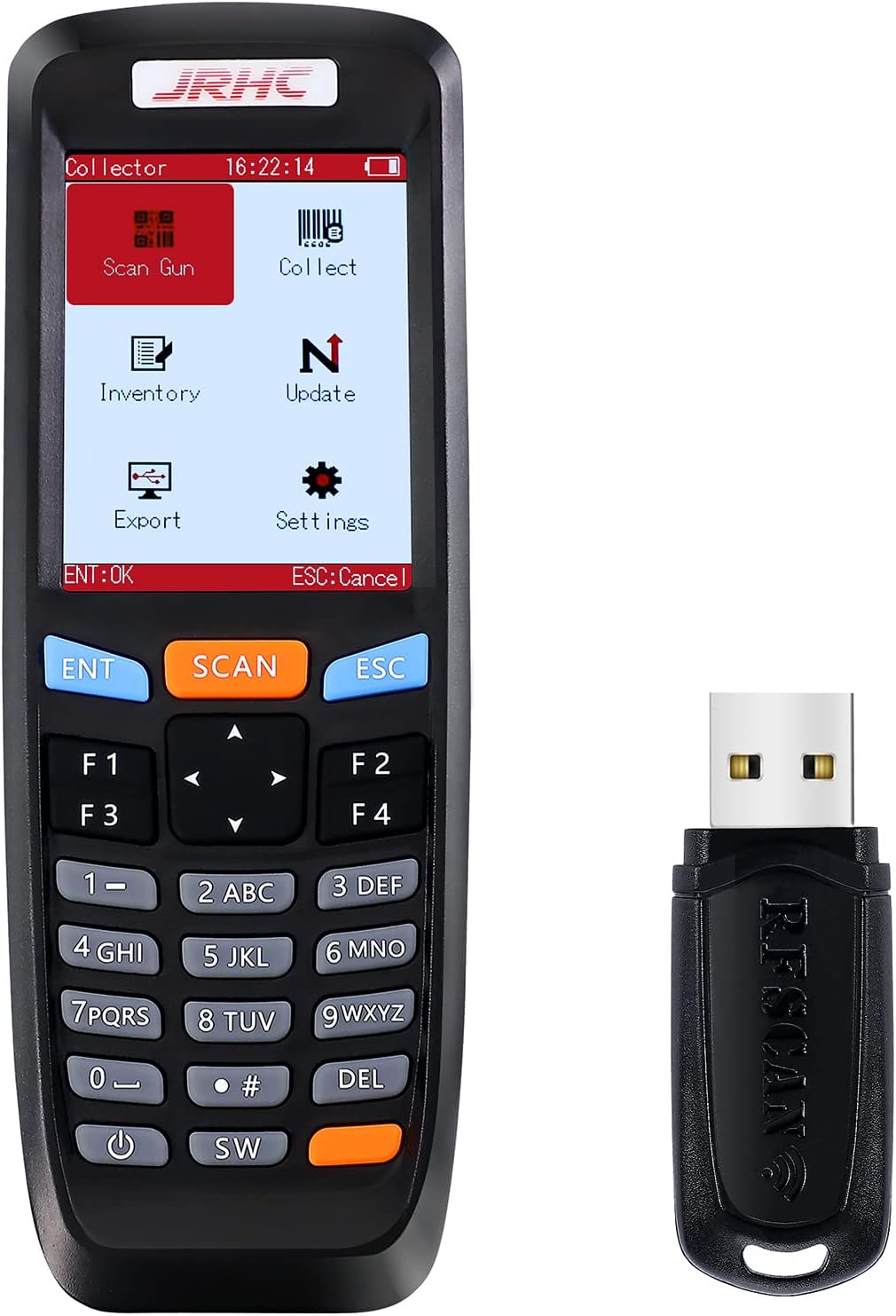 2D Wireless Barcode Scanner Portable Data Terminal with 2.8 Inch LCD Screen Pack of 2 D454546