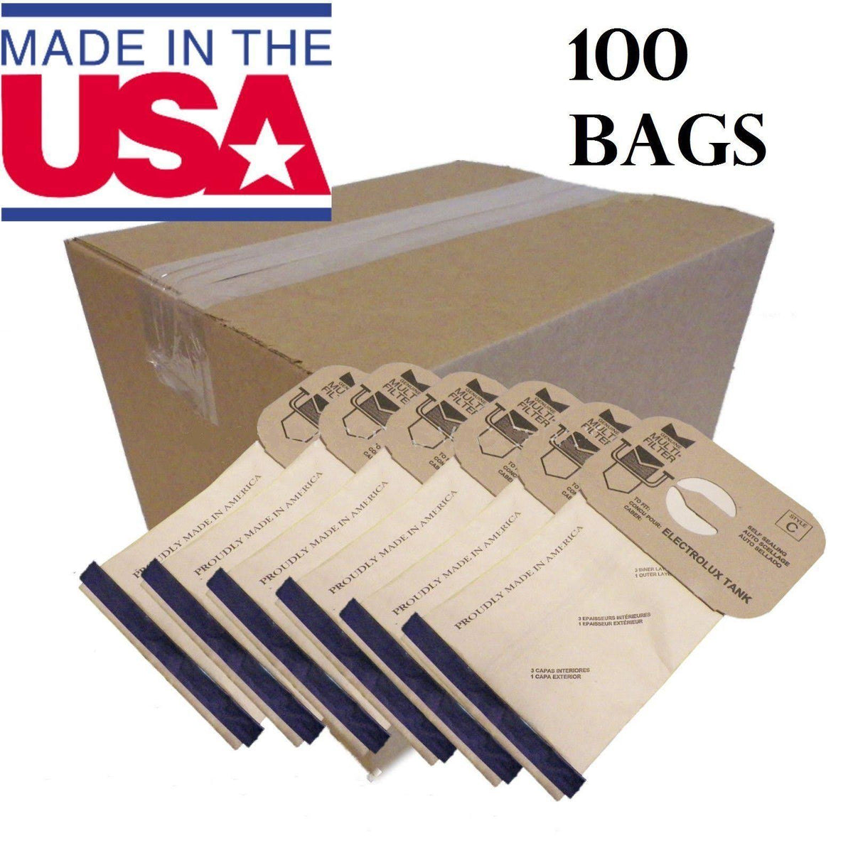 100 Canister Style C Vacuum Cleaner Bags H8985