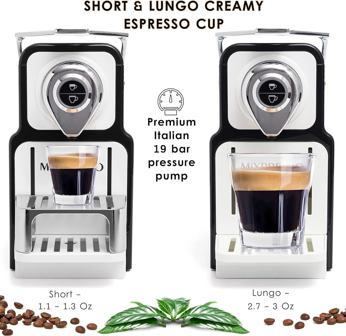 Black 19-Bar Single Serve Espresso Machine O775617