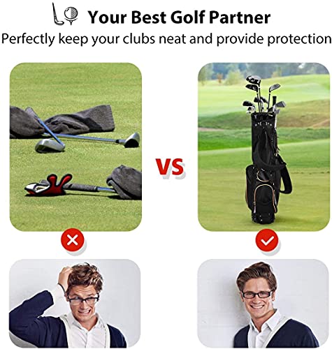 Golf Stand Bag with 8 Way Dividers, Black L938032