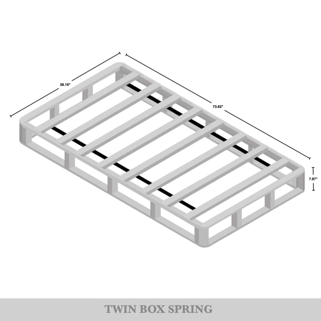 Wood Box Spring Mattress Foundation 8 Black Linen Full P968632