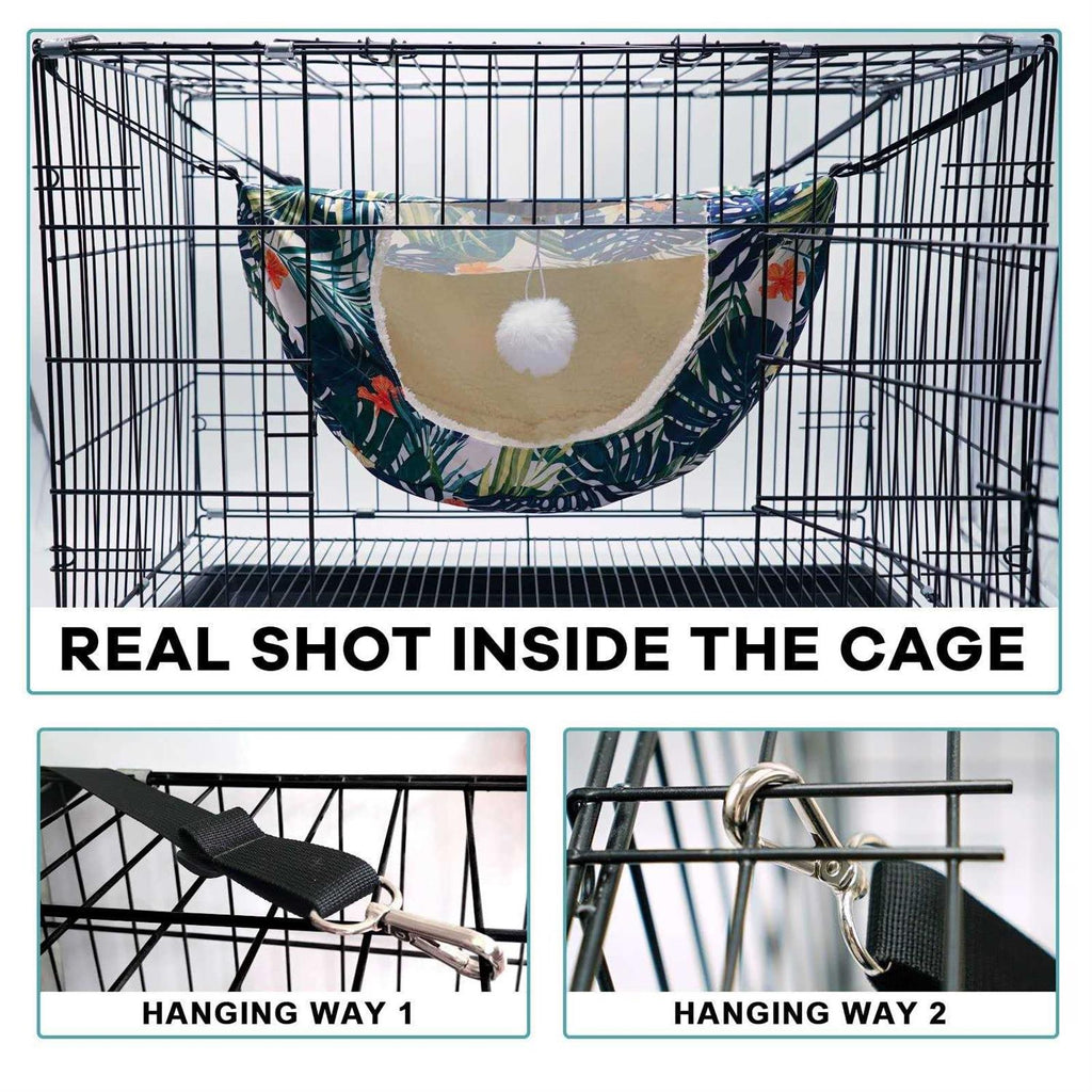 Cat Cage Hammock Double Layer Plush Hanging Pet Bed F9023