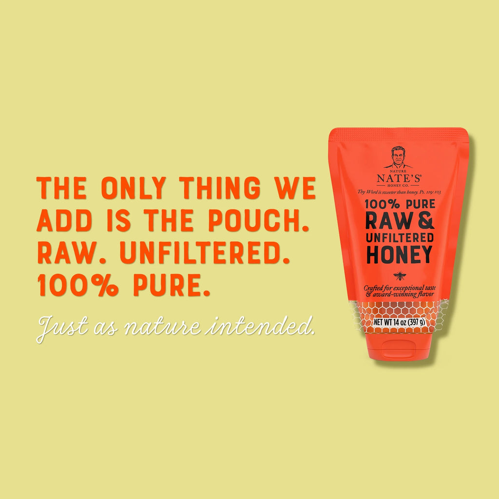 100% Pure Raw Unfiltered Honey Pouch 14 fl oz S4977