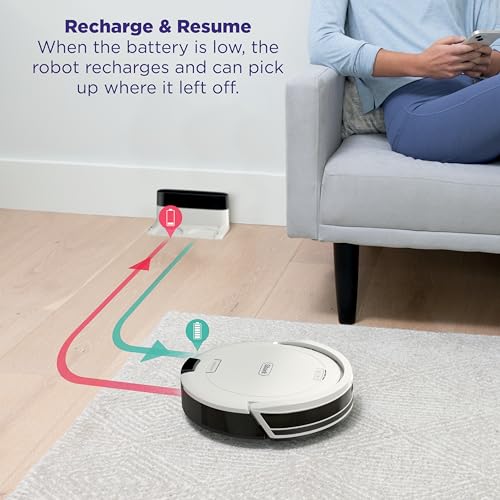 Robot Vacuum and Self-Empty Base with Bagless 60-Day Capacity, Grey F58544