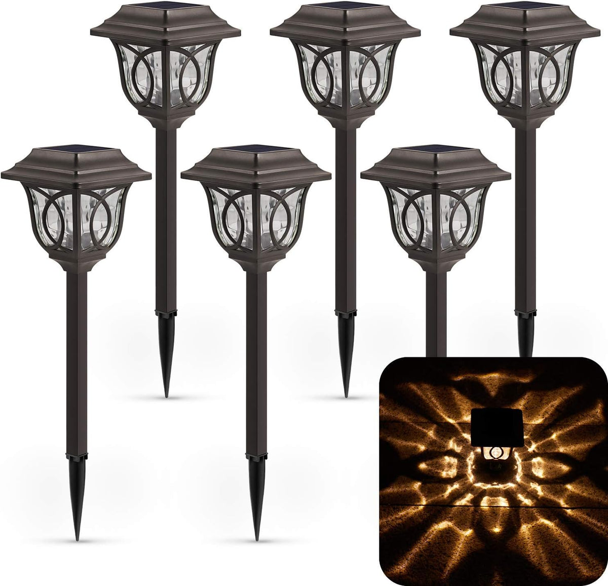 6 Pack Solar Pathway Lights N7494