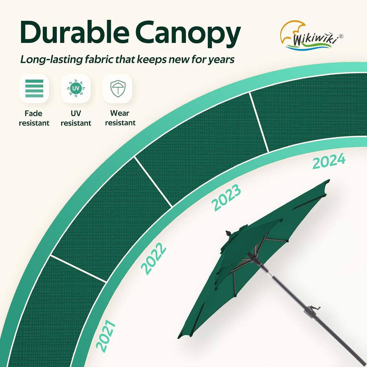 9 FT Olefin Market Umbrella with Push Button Tilt C94138