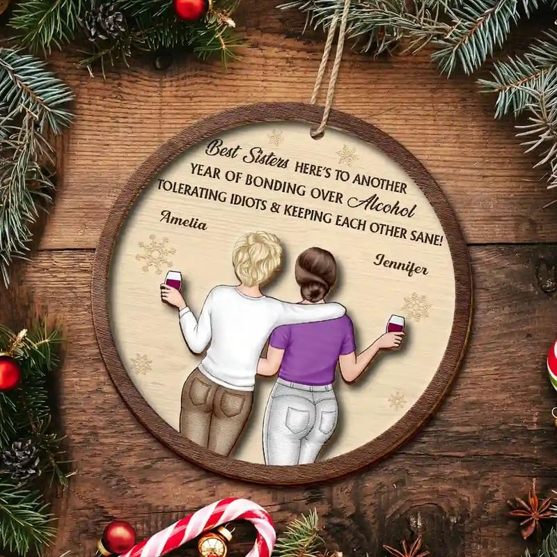 2-Layered Wooden Ornament T84498