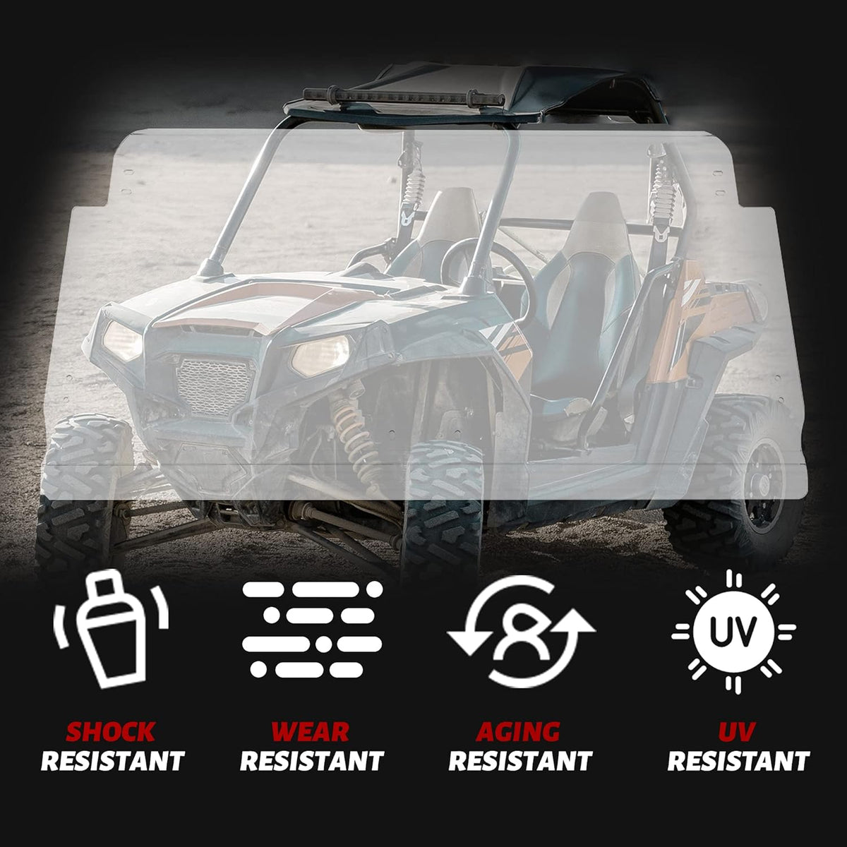 Clear Scratch Resistant 3-IN-1 Windshield I572853