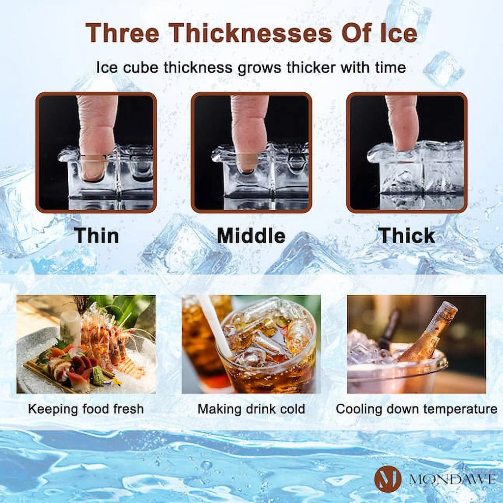 Countertop Bullet Ice Maker with Ice Scoop and Built-in Rack C549901