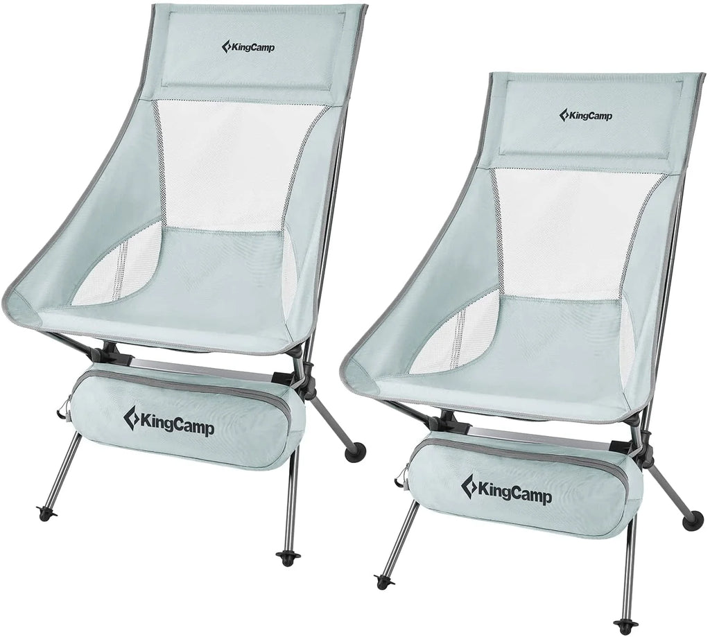 2 Pack High Back Lightweight Extra Wide Folding Camping Chairs with Carry Bag Black V9398