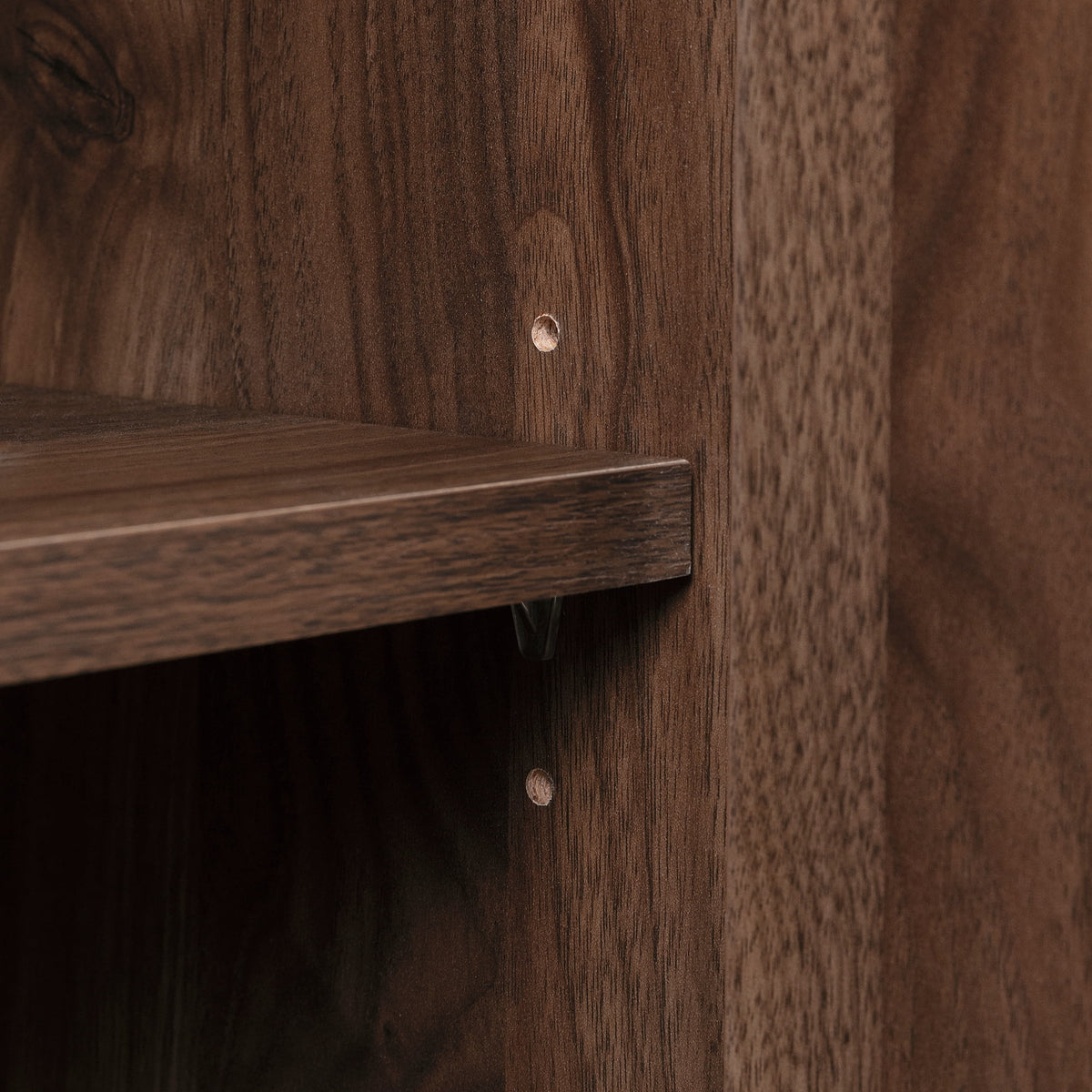 Natural Walnut and Faux Carrara Marble Buffet with Storage Q222