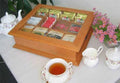 Tea Bag Storage Box Solid Wood Oak Finish Y61227
