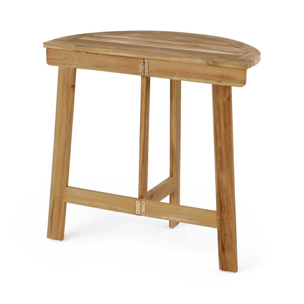 Acacia Wood Half Round Folding Bistro Table W493