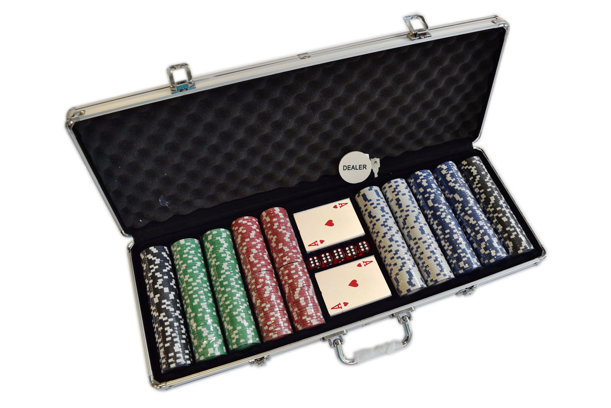 500 Chips Poker Chip Set with Aluminum Case M130