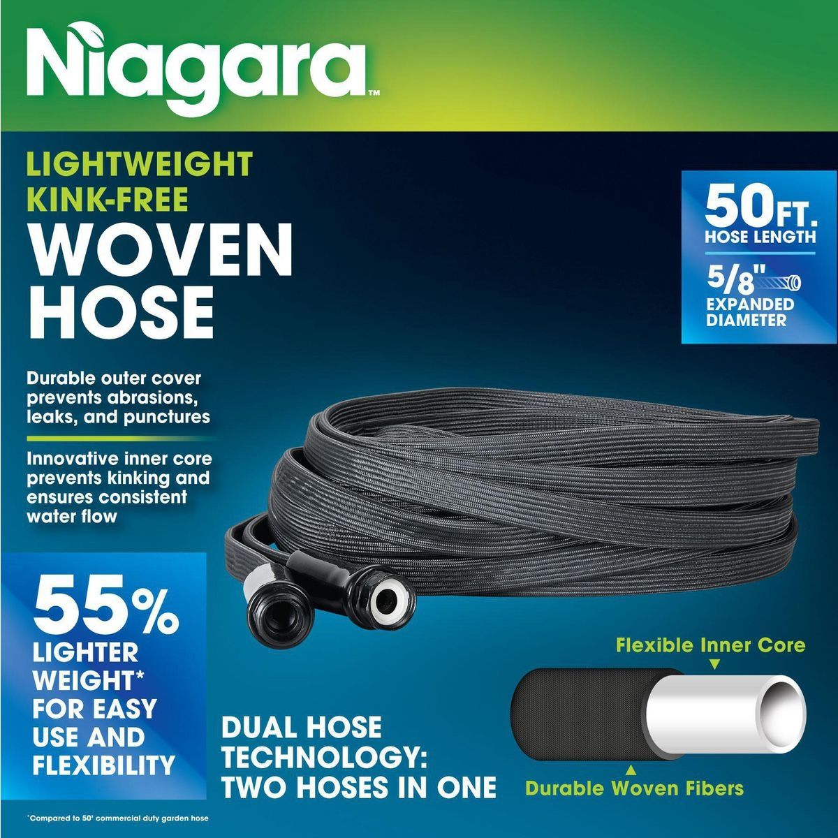 50 ft. x 5/8 in. Lightweight Kink-Free Woven Hose T70990