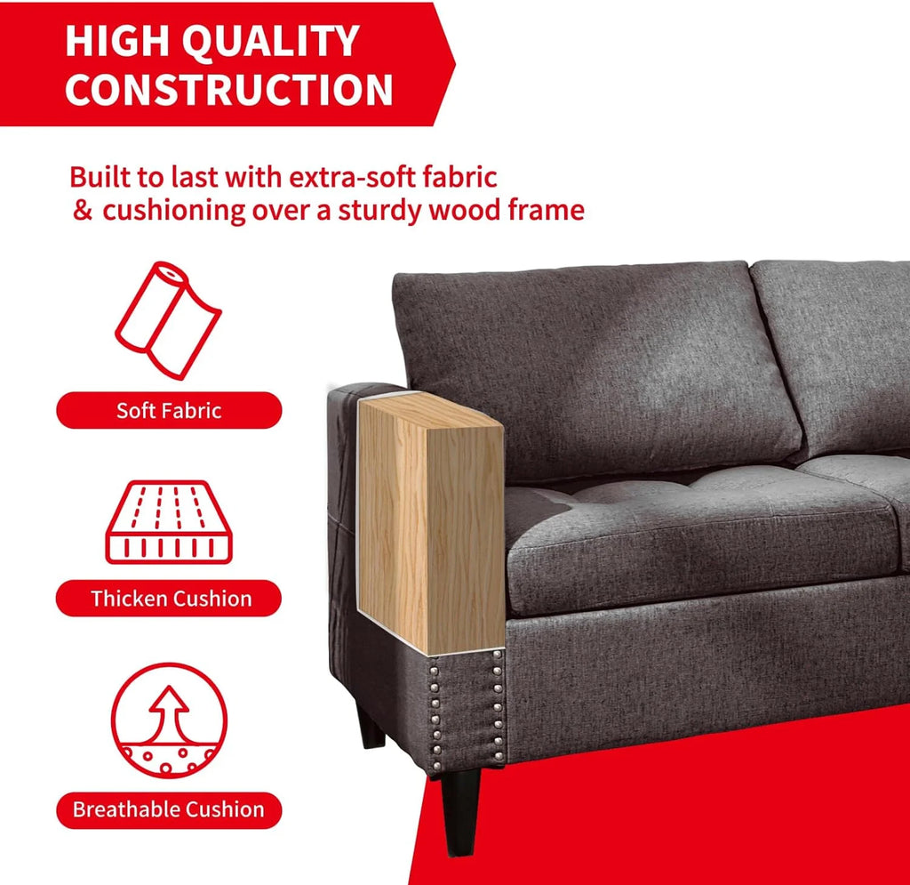 Reversible Modular Sectional Sofa Couch Set Y2580