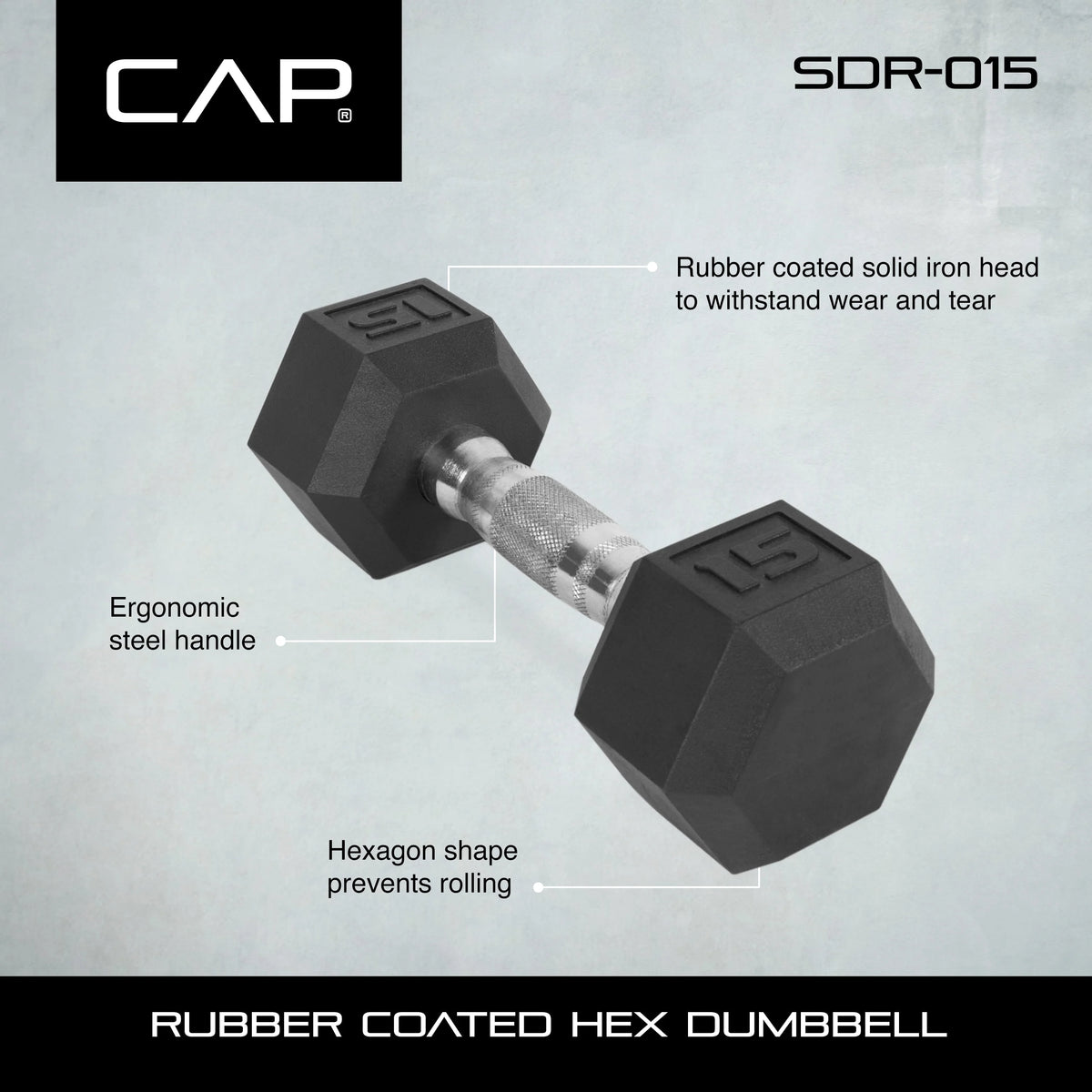 550-Pound Rubber Hex Dumbbell Set with Rack J7591