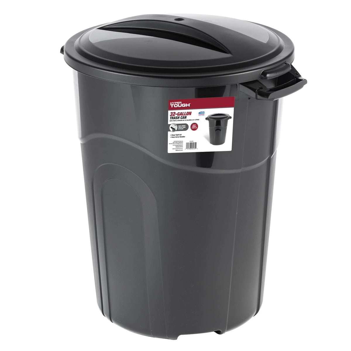 32 Gallon Heavy Duty Plastic Garbage Can with Lid O8011