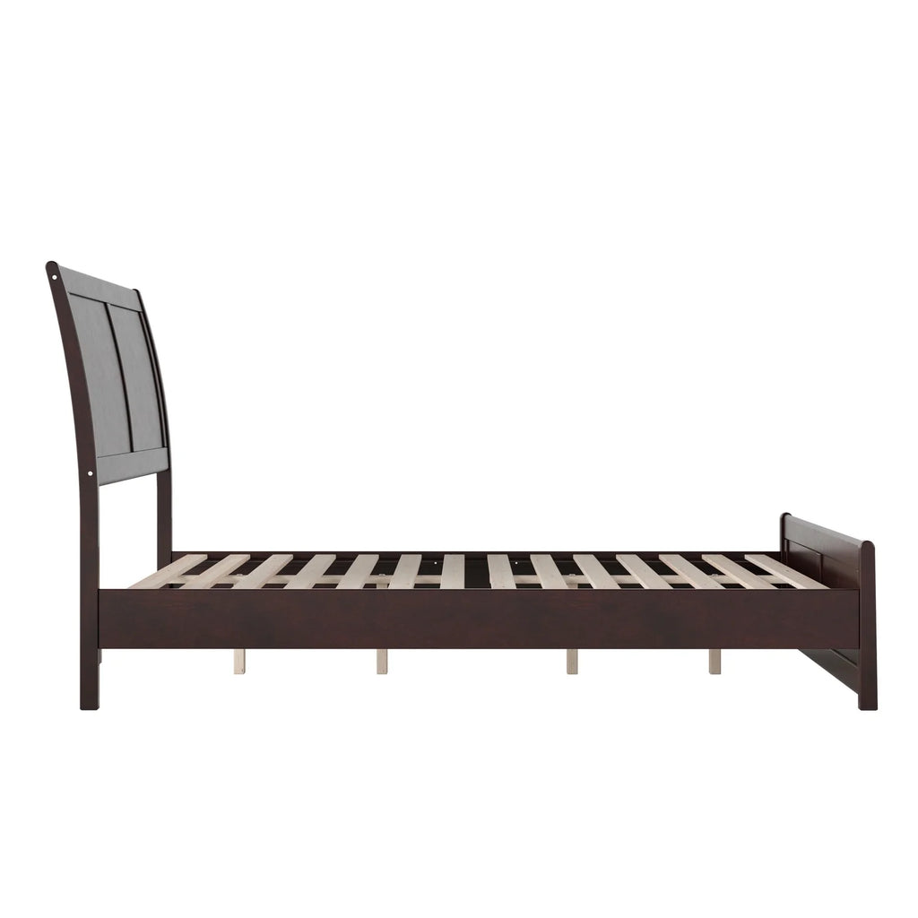 Espresso Full Wood Low Profile Platform Bed with Footboard T268859