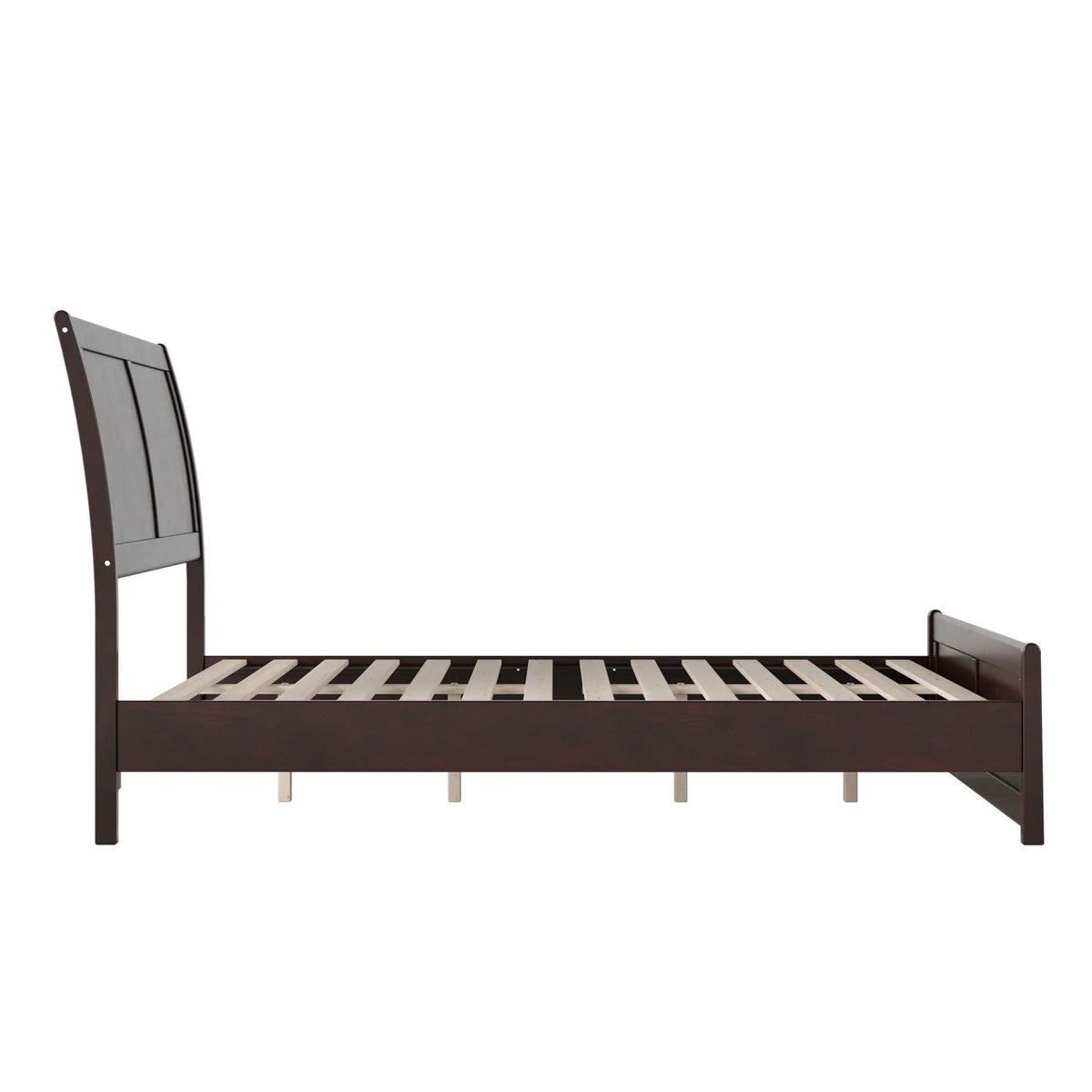 Espresso Full Wood Low Profile Platform Bed with Footboard T268859