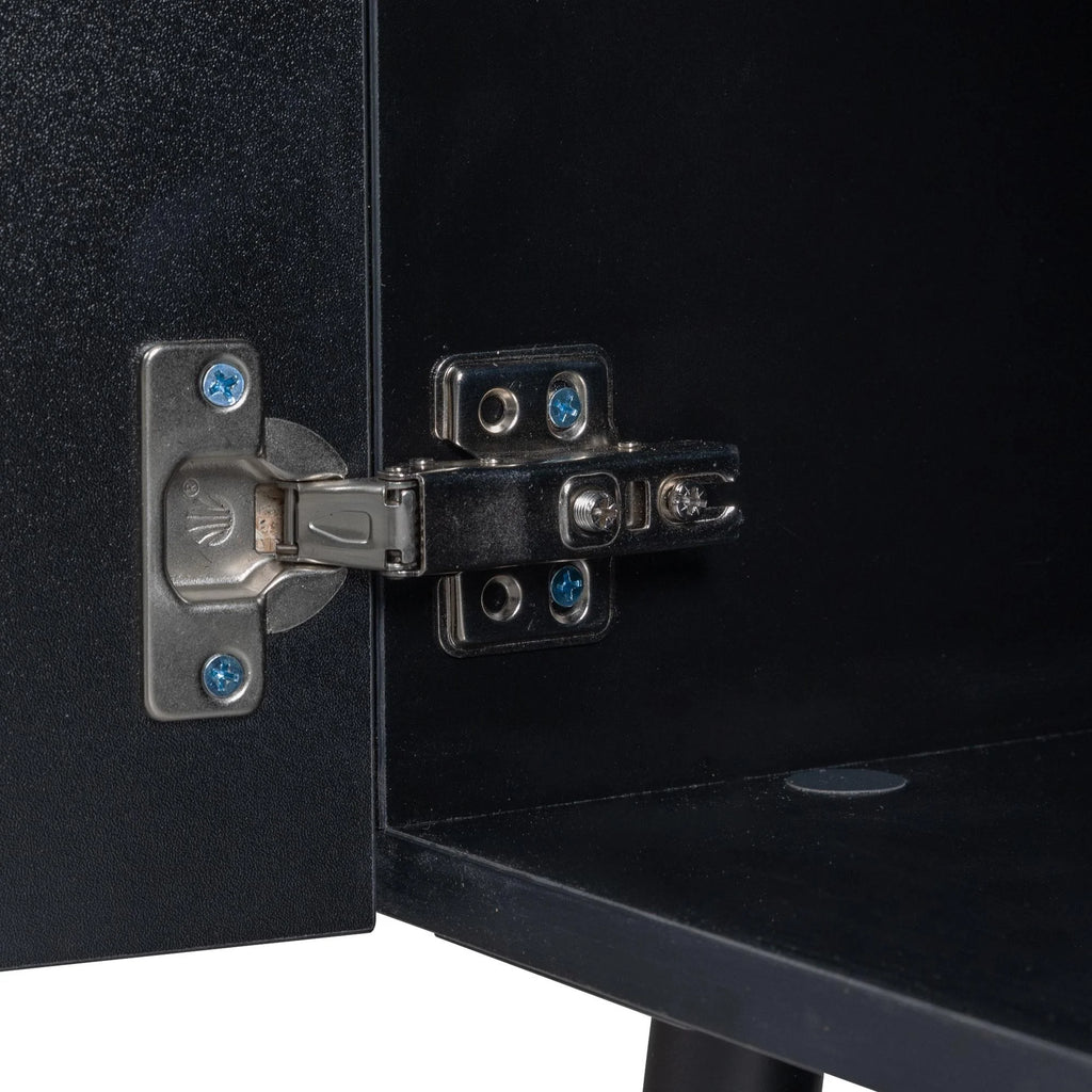 Black TV Stand with LED Lights and Storage Drawers S137
