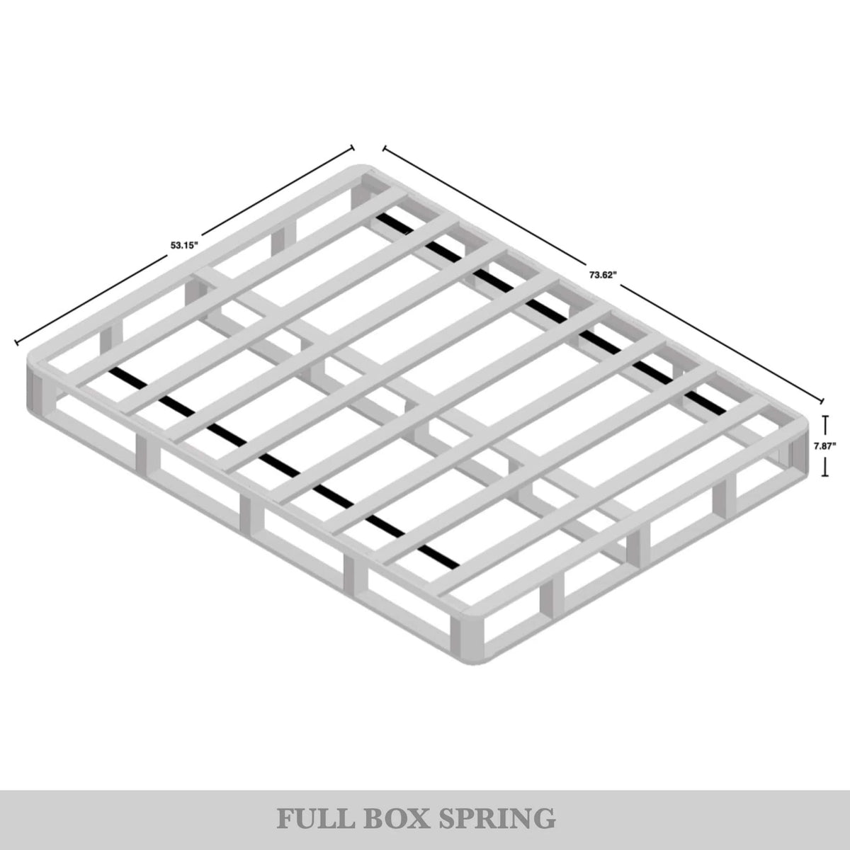 Wood Box Spring Mattress Foundation 8 Black Linen Full P968632