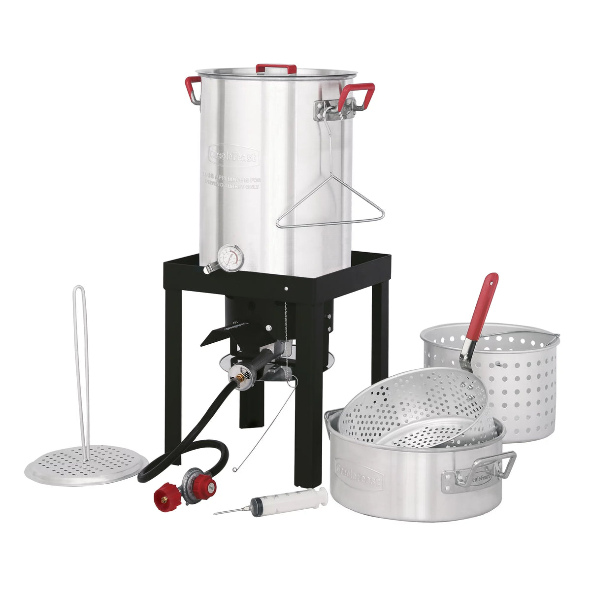 30 Qt. Turkey and 10 Qt. Fish Fryer Boiler Steamer Kit with Marinade Injector G9408