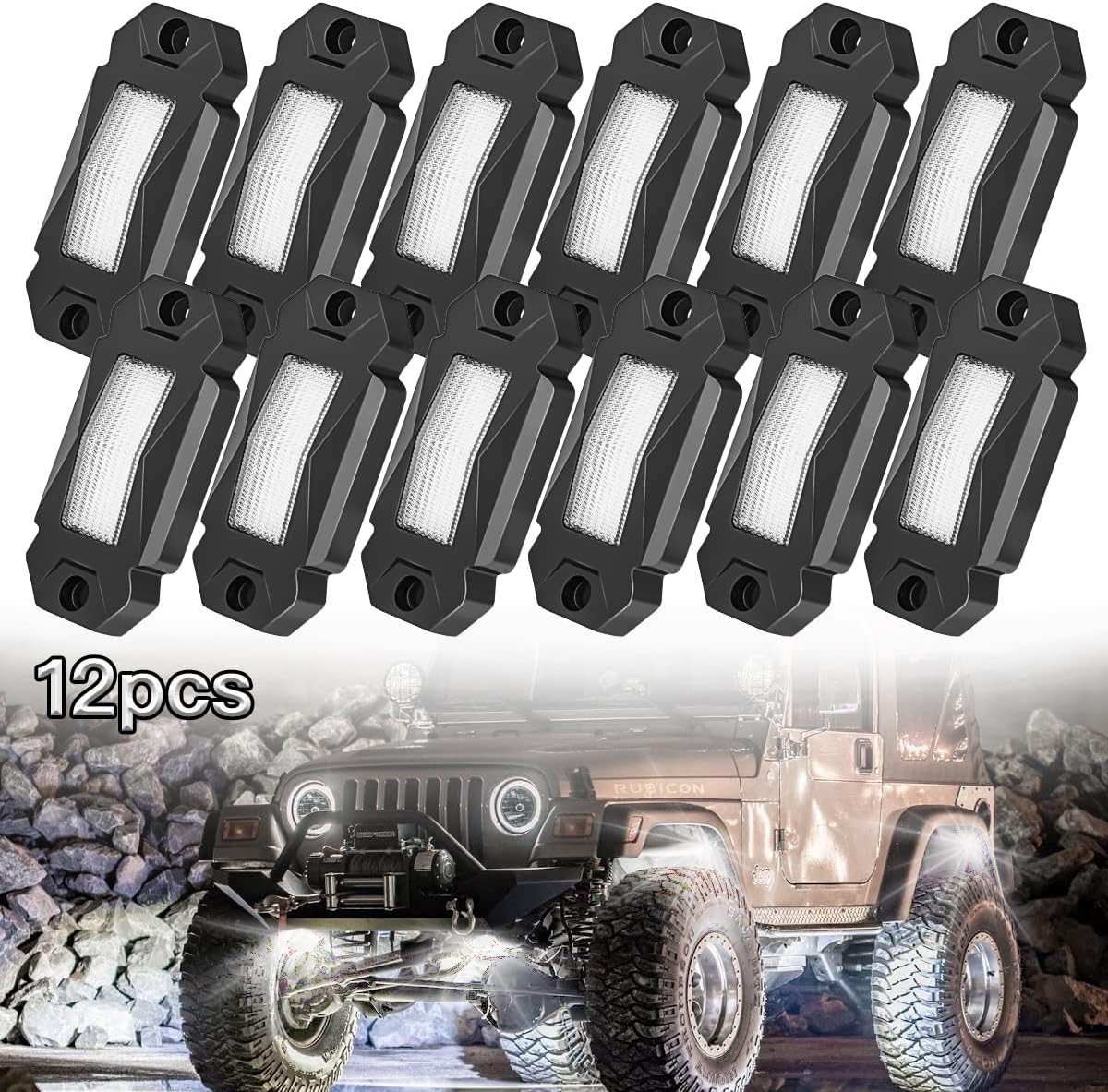White LED Rock Lights 20PCS Waterproof V198582