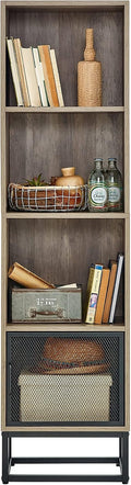 Narrow Wood 4-Tier Bookshelf A938691