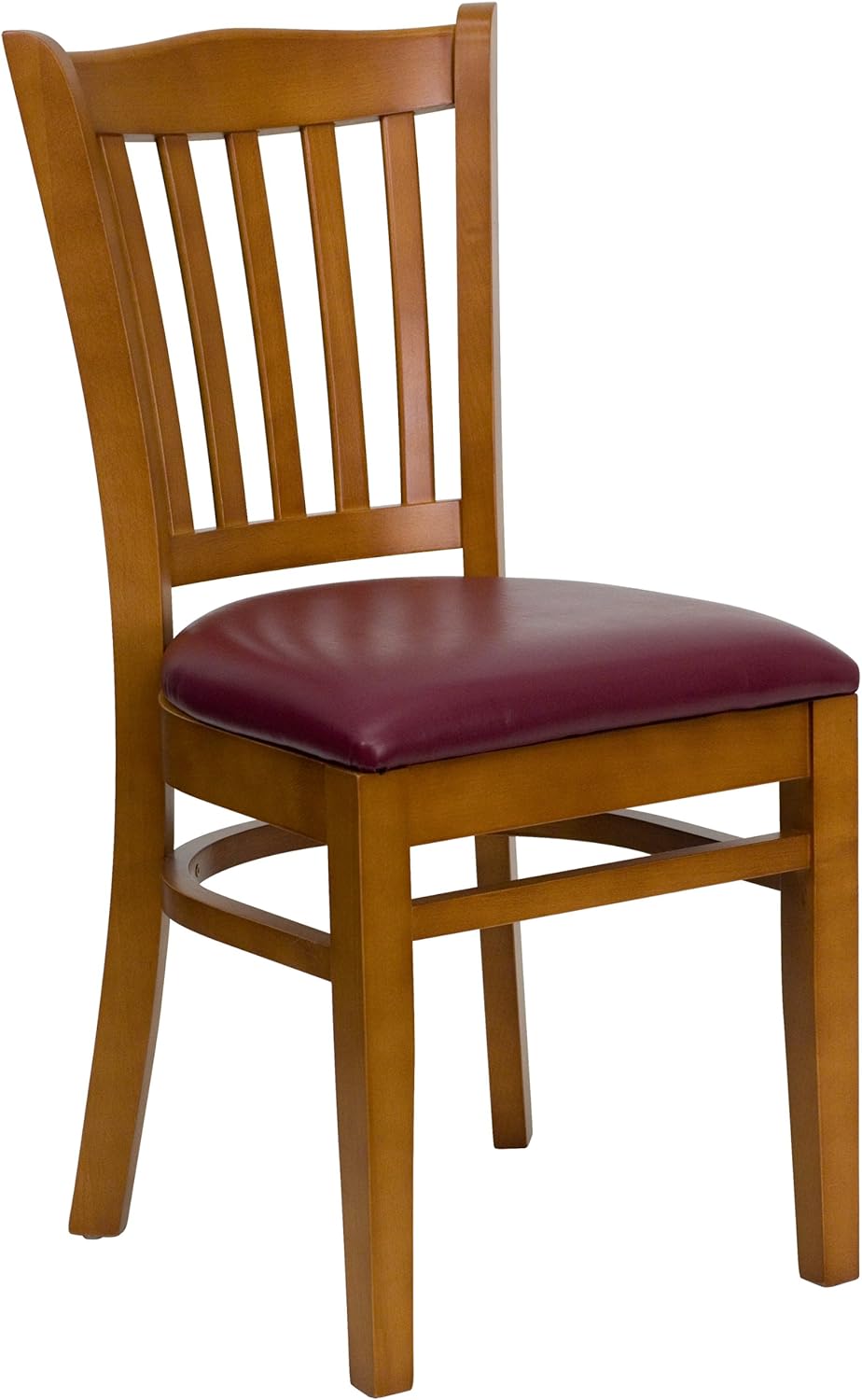 Vertical Slat Back Mahogany Wood Restaurant Chair W986978
