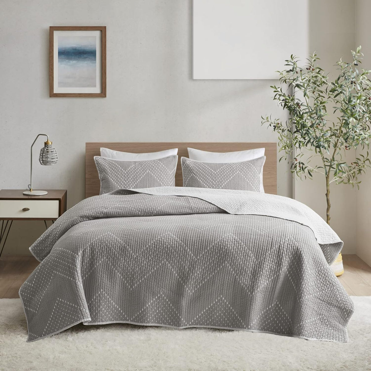 Navy 3 Piece King Coverlet Mini Set E58638