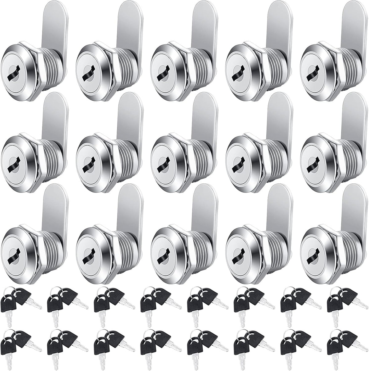 16 Pieces Keyed Alike Zinc Alloy Cam Lock with 32 Keys L4084