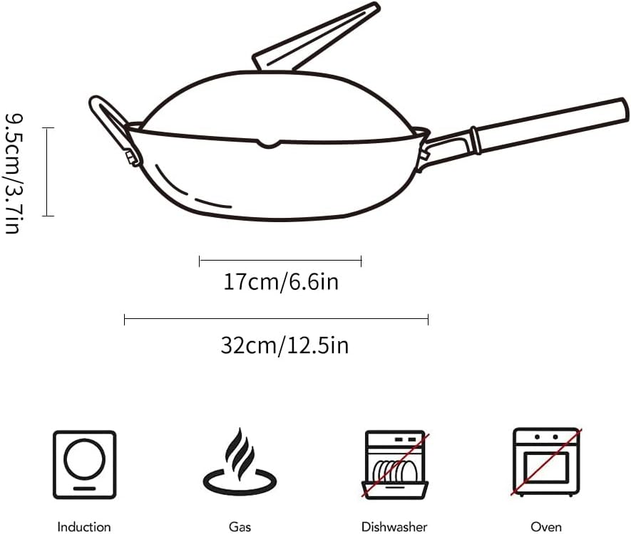 Carbon Steel Wok with Lid 12 Inch N24540