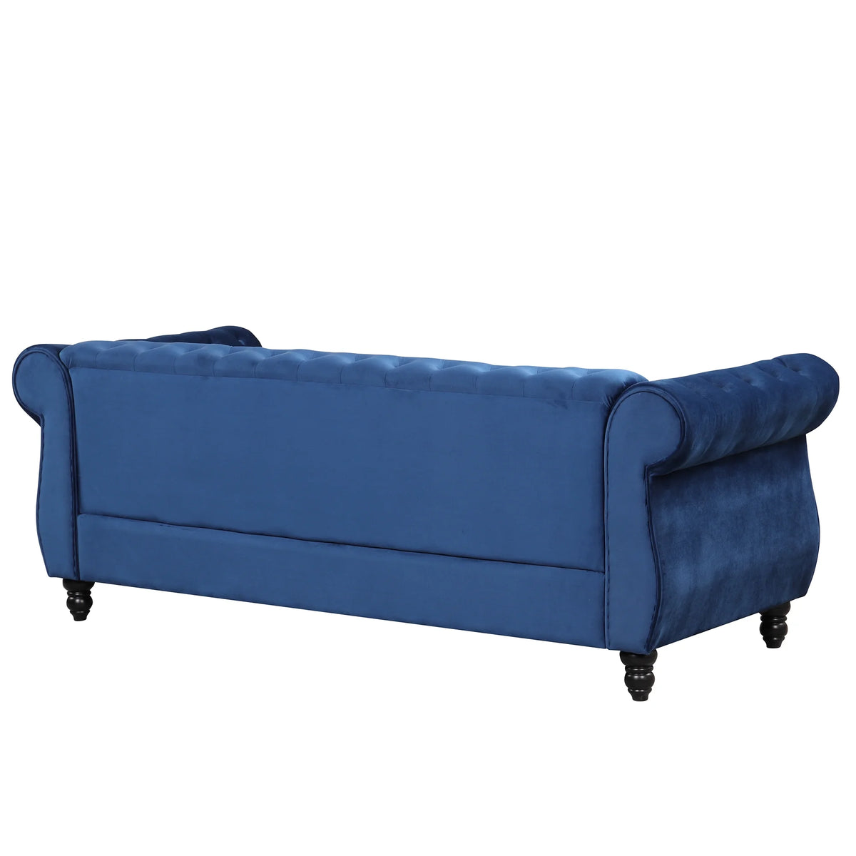 Blue 3-Seat Upholstered Sofa with Metal Legs J13338