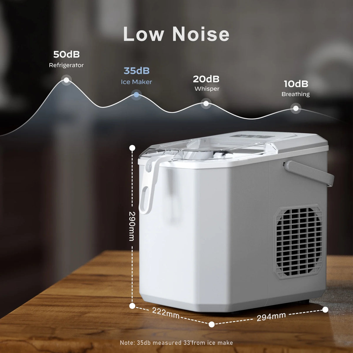 Portable Countertop Ice Maker 9 Cubes 26lbs/24H Silver C5767
