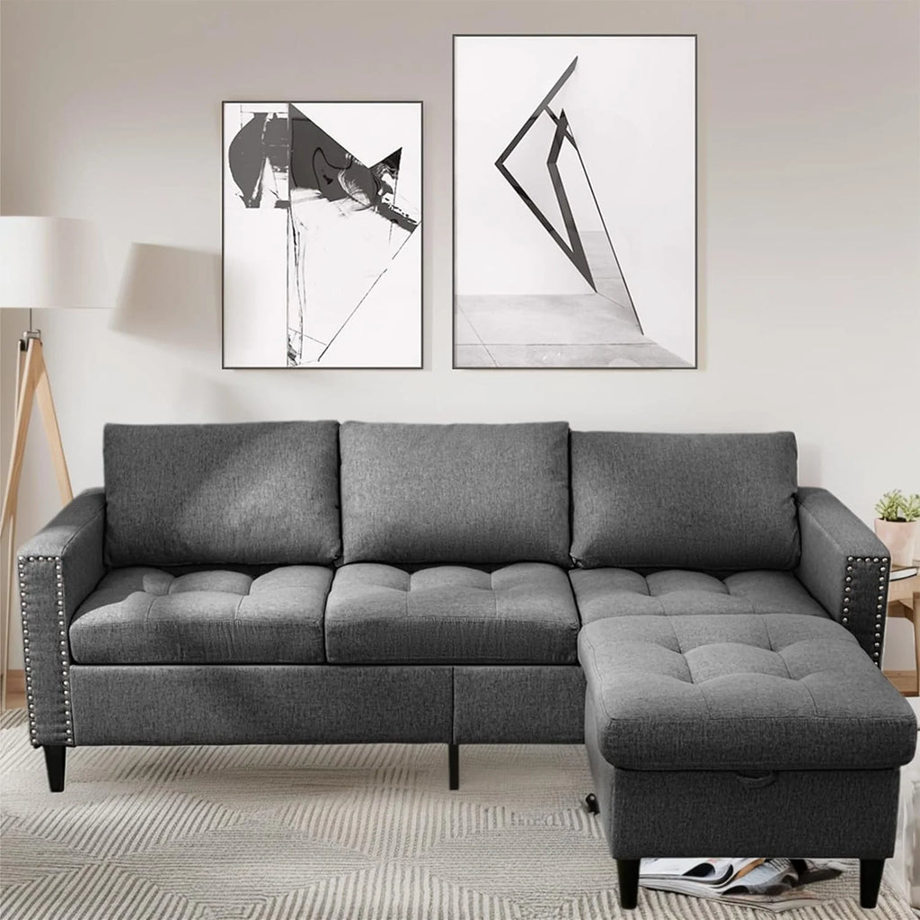 Reversible Modular Sectional Sofa Couch Set Y2580