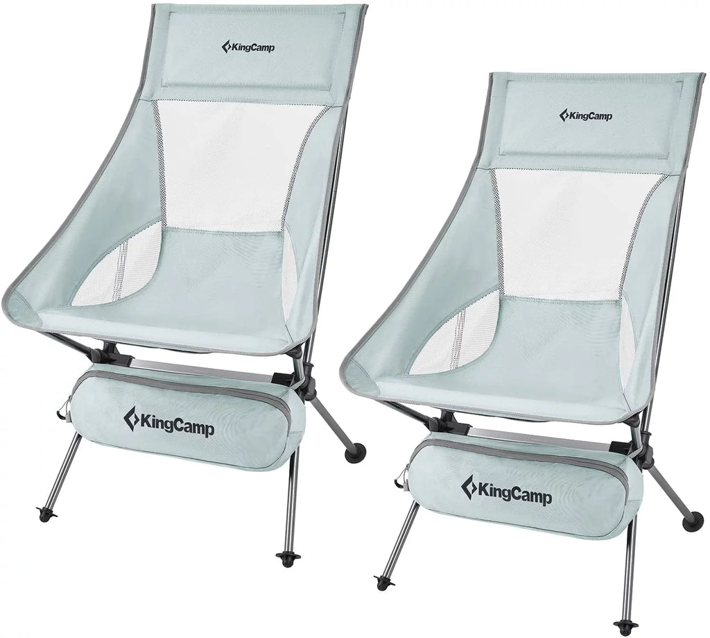 2 Pack High Back Lightweight Extra Wide Folding Camping Chairs with Carry Bag Black X941111